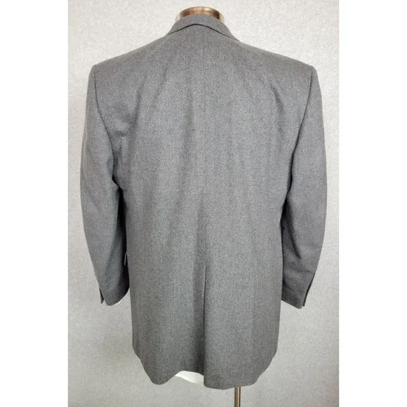 Hickey Freeman Mens Cashmere Sport Coat Jacket Gray Blue‎ 48R